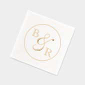 Aangepaste Elegante Kalligrafie Paar Namen Initial Folie Servetten (Links)