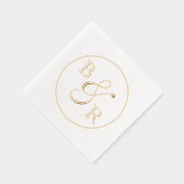 Aangepaste Elegante Kalligrafie Paar Namen Initial Folie Servetten (Rechts)