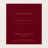 Aangepaste Elegante Kalligrafie Rood & Goud Gevouw Visitekaartje (Binnenkant ongevouwen)