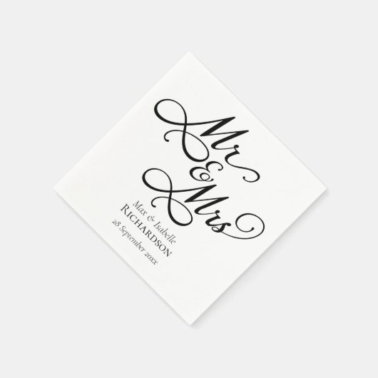 Aangepaste Elegante Kalligrafie Script bruiloft se Servet (Hoek)