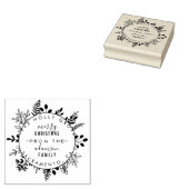 Aangepaste Elegante Kerstmis Groet Retouradres Rubberstempel (Gestempeld)
