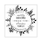 Aangepaste Elegante Kerstmis Groet Retouradres Rubberstempel (Afrduk)