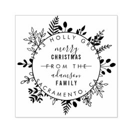 Aangepaste Elegante Kerstmis Groet Retouradres Rubberstempel
