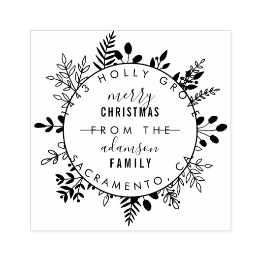 Aangepaste Elegante Kerstmis Groet Retouradres Rubberstempel (Afrduk)