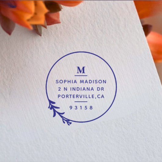 Aangepaste elegante klassieke adres Violet tekst Zelfinktende Stempel