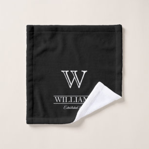 Aangepaste elegante klassieke monogram familie ing washandje