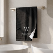 Aangepaste Elegante Klassieke Monogram Familienaam Handdoek