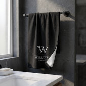 Aangepaste Elegante Klassieke Monogram Familienaam Handdoek