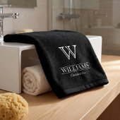 Aangepaste Elegante Klassieke Monogram Familienaam Handdoek