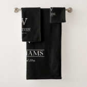 Aangepaste elegante klassieke monogram naam bad handdoek (Insitu)