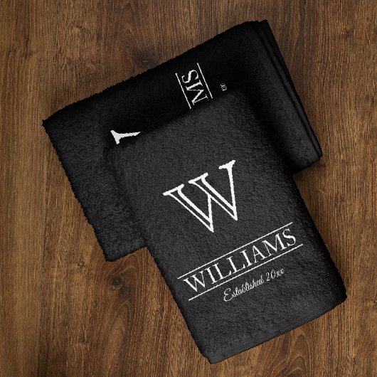 Aangepaste elegante klassieke monogram naam handdoek