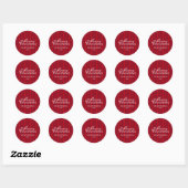 Aangepaste Elegante Klassieke Script Kerst Streep Ronde Sticker (Vel)