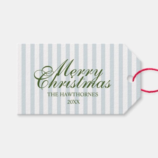 Aangepaste Elegante Klassieke Script Kerstmis Stre Cadeaulabel (Voorkant (Horizontaal))