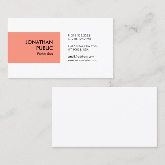 Aangepaste Elegante Kleur Modern Professioneel Een Visitekaartje (Voorkant / Achterkant)