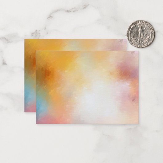 Aangepaste Elegante Kleurrijke Abstracte Lege Sjab Notitiekaartje (Voorkant / Achterkant in situ)