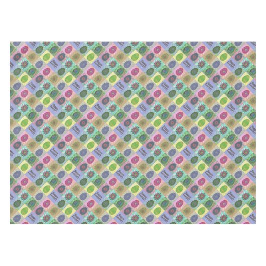 Aangepaste Elegante Kleurrijke Eieren Abstracte Ku Tafelkleed (Voorkant (Horizontaal))