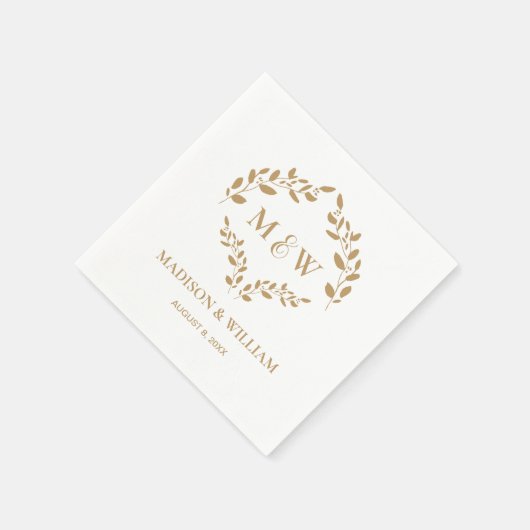 Aangepaste Elegante Kreeft Trouwmonogram Servet (Hoek)