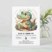 Aangepaste Elegante Krokodil Verjaardag Kaart (Staand voorkant)