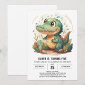 Aangepaste Elegante Krokodil Verjaardag Kaart (Voorkant / Achterkant)