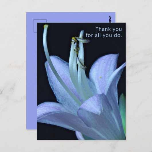 Aangepaste Elegante Lavendel Bloem Dank u Briefkaa Briefkaart (Voorkant / Achterkant)