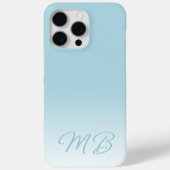 Aangepaste Elegante Licht Aqua Oceaanblauwe Monogr Case-Mate iPhone Case (Achterkant)