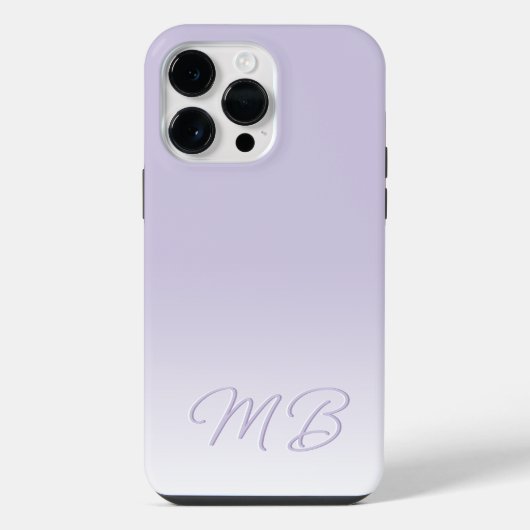 Aangepaste Elegante Licht Lavendel Violet Monogram iPhone Hoesje (Achterkant)