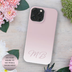 Aangepaste Elegante Licht Stof Roze Mauve Monogram Case-Mate iPhone 14 Pro Max Hoesje