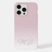 Aangepaste Elegante Licht Stof Roze Mauve Monogram iPhone Hoesje (Achterkant)