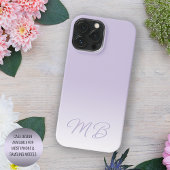 Aangepaste Elegante Lichte Lavendel Violet Monogra Case-Mate iPhone Case