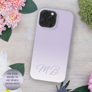 Aangepaste Elegante Lichte Lavendel Violet Monogra iPhone 13 Pro Max Hoesje