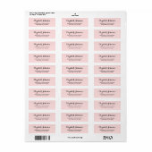 Aangepaste Elegante Lichte Pastel Roze Retouradres Etiket (Full Sheet)