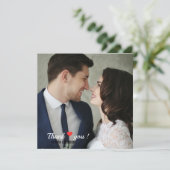 Aangepaste Elegante Liefdes Hart Trouwfoto Kaart (Staand voorkant)