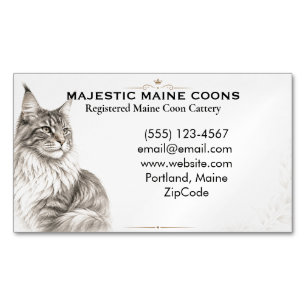 Aangepaste Elegante Maine Coon Fokkerij Magnetisch Visitekaartje