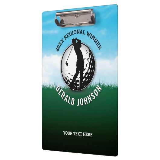 Aangepaste Elegante Mannen Golf Monogram Ontwerp Klembord (Links)