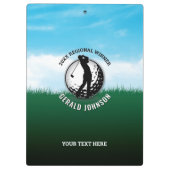 Aangepaste Elegante Mannen Golf Monogram Ontwerp Klembord (Achterkant)