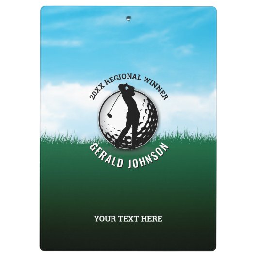 Aangepaste Elegante Mannen Golf Monogram Ontwerp Klembord (Achterkant)