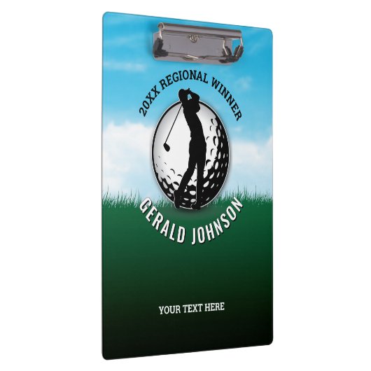 Aangepaste Elegante Mannen Golf Monogram Ontwerp Klembord (Rechts)