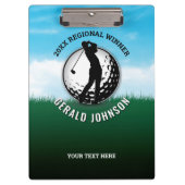 Aangepaste Elegante Mannen Golf Monogram Ontwerp Klembord (Voorkant)