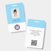 Aangepaste Elegante Medewerker Foto, Qr Code, Logo Badge (Voor- en achterkant)