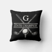 Aangepaste Elegante Minimalistische Golf Monogram  Kussen (Achterkant)