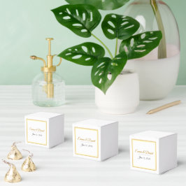 Aangepaste Elegante Minimalistische Trouw Namen &  Bedankdoosjes