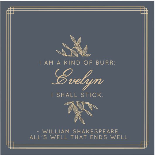 Aangepaste Elegante Minimalistische Witty Quote Na Sticker (Voorkant)