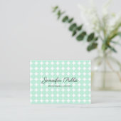 Aangepaste Elegante Mint Groen Wit Moderne Getypte Visitekaartje (Staand voorkant)