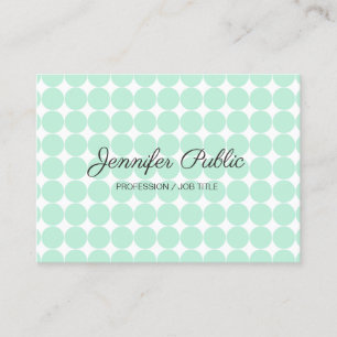 Aangepaste Elegante Mint Groen Wit Moderne Getypte Visitekaartje
