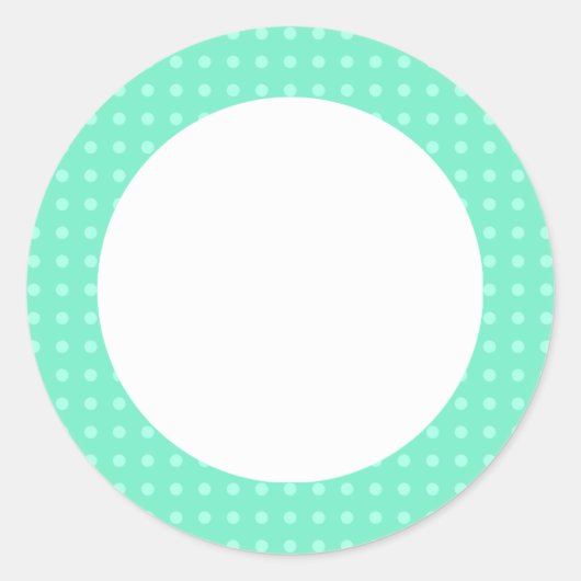 Aangepaste Elegante Mint Groene Kleur Sjabloon Bla Ronde Sticker (Voorkant)