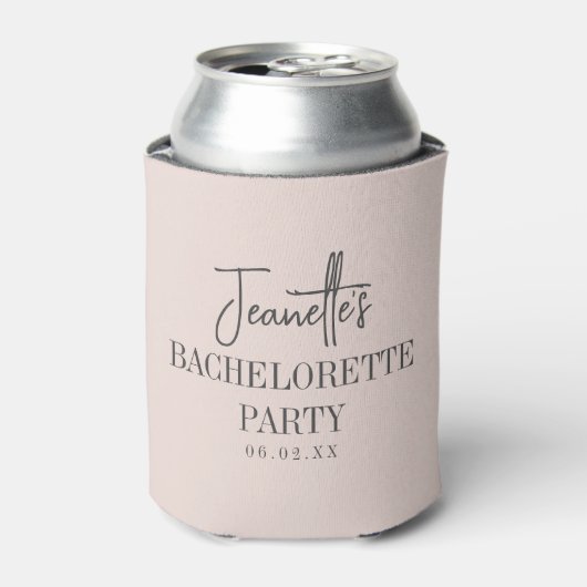 Aangepaste Elegante Moderne Bachelorette Feest Roz Blikjeskoeler (Blikje Voorkant)