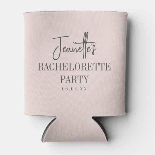 Aangepaste Elegante Moderne Bachelorette Feest Roz Blikjeskoeler (Voorkant)