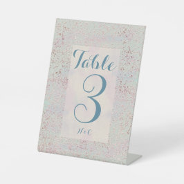 Aangepaste elegante moderne blauwe koperen tafel n reclamebord met voetstuk