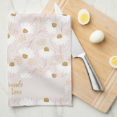 Aangepaste Elegante Moderne Bloemen Theedoek (Quarter Fold)