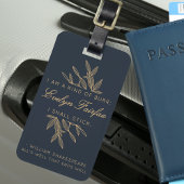 Aangepaste Elegante Moderne Botanische Witty Quote Bagagelabel